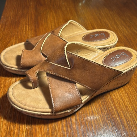 B.o.c. Born Brown Cork Wedge Heel Open Toe Sandal. Size 7 - Picture 7 of 11